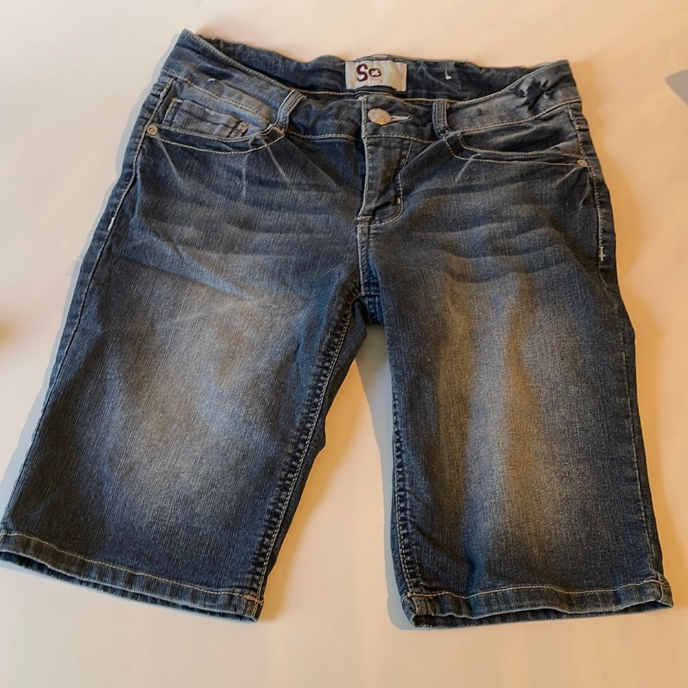 SO  Stretch Long Denim Jean shorts. Size 5